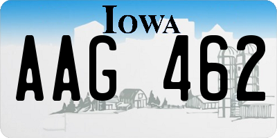 IA license plate AAG462