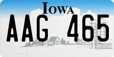 IA license plate AAG465