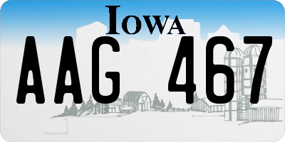 IA license plate AAG467