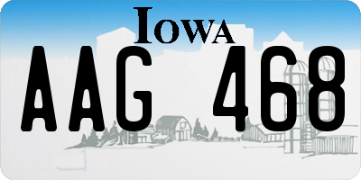 IA license plate AAG468