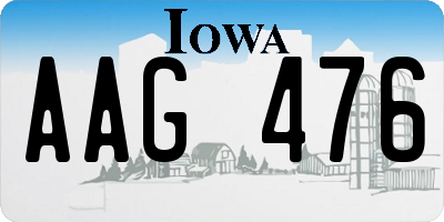 IA license plate AAG476