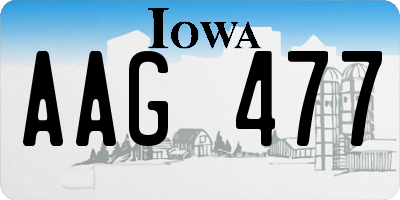 IA license plate AAG477