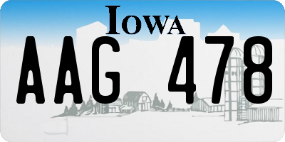 IA license plate AAG478