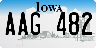 IA license plate AAG482