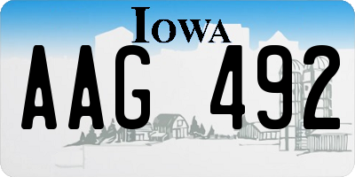 IA license plate AAG492