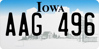 IA license plate AAG496