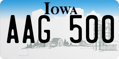 IA license plate AAG500