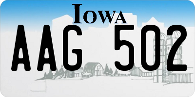 IA license plate AAG502