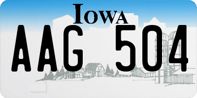 IA license plate AAG504