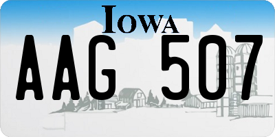 IA license plate AAG507