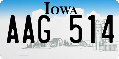 IA license plate AAG514