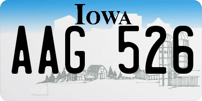 IA license plate AAG526
