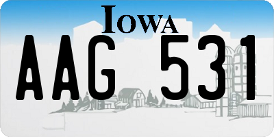 IA license plate AAG531