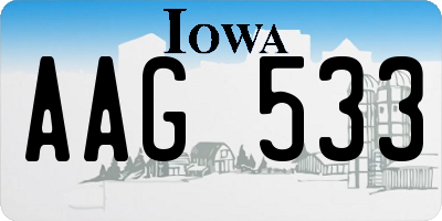 IA license plate AAG533