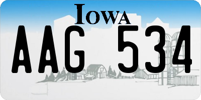 IA license plate AAG534