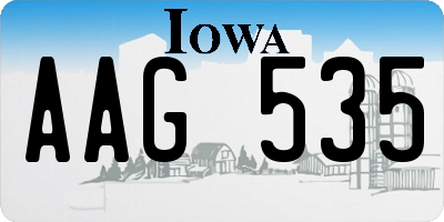 IA license plate AAG535