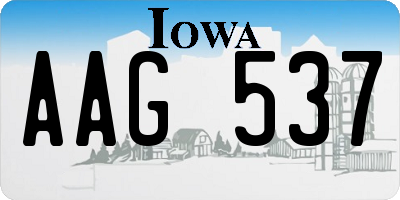 IA license plate AAG537