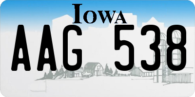 IA license plate AAG538