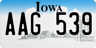 IA license plate AAG539