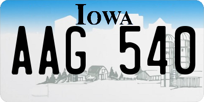 IA license plate AAG540