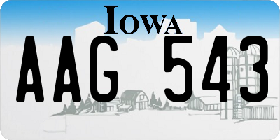 IA license plate AAG543