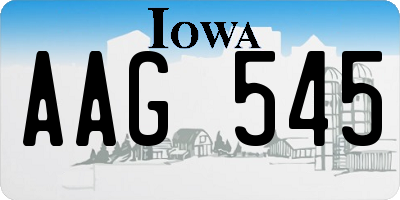 IA license plate AAG545