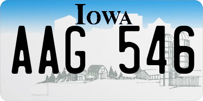 IA license plate AAG546