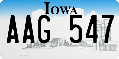 IA license plate AAG547