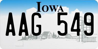 IA license plate AAG549