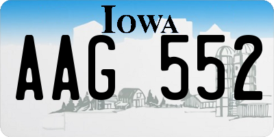 IA license plate AAG552