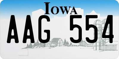 IA license plate AAG554