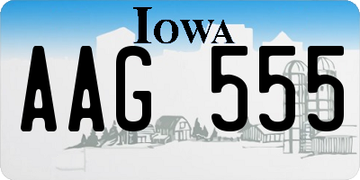 IA license plate AAG555