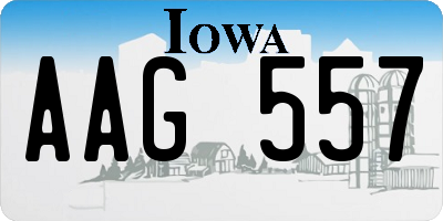 IA license plate AAG557