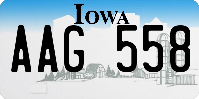 IA license plate AAG558