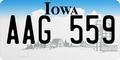 IA license plate AAG559