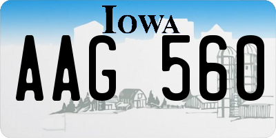 IA license plate AAG560