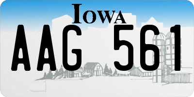 IA license plate AAG561