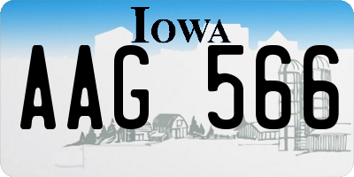 IA license plate AAG566