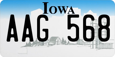IA license plate AAG568