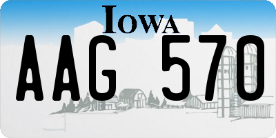 IA license plate AAG570