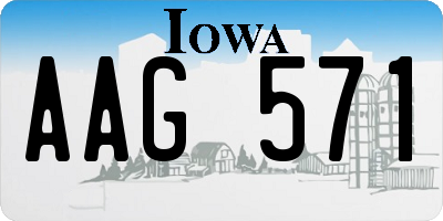 IA license plate AAG571