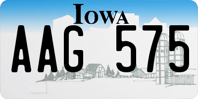 IA license plate AAG575