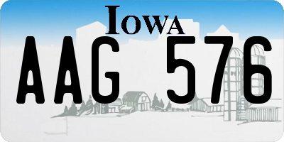 IA license plate AAG576