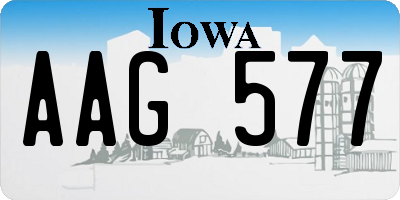 IA license plate AAG577