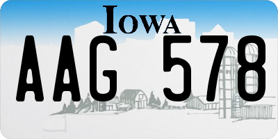 IA license plate AAG578