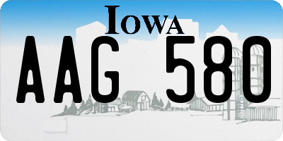 IA license plate AAG580