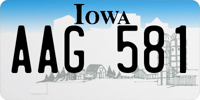 IA license plate AAG581