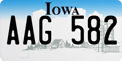 IA license plate AAG582