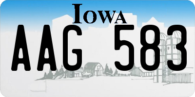 IA license plate AAG583