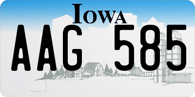 IA license plate AAG585